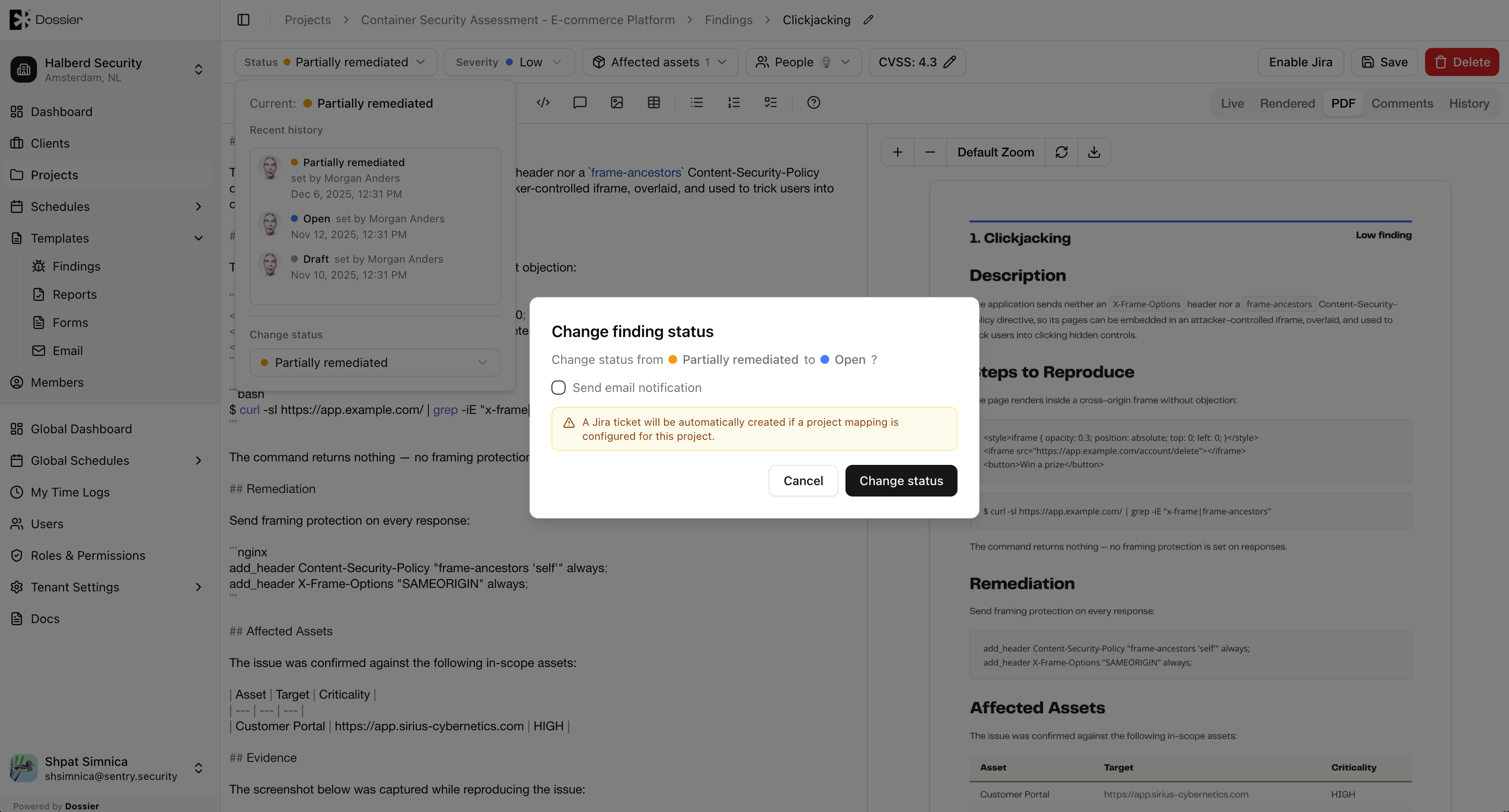 Finding Status