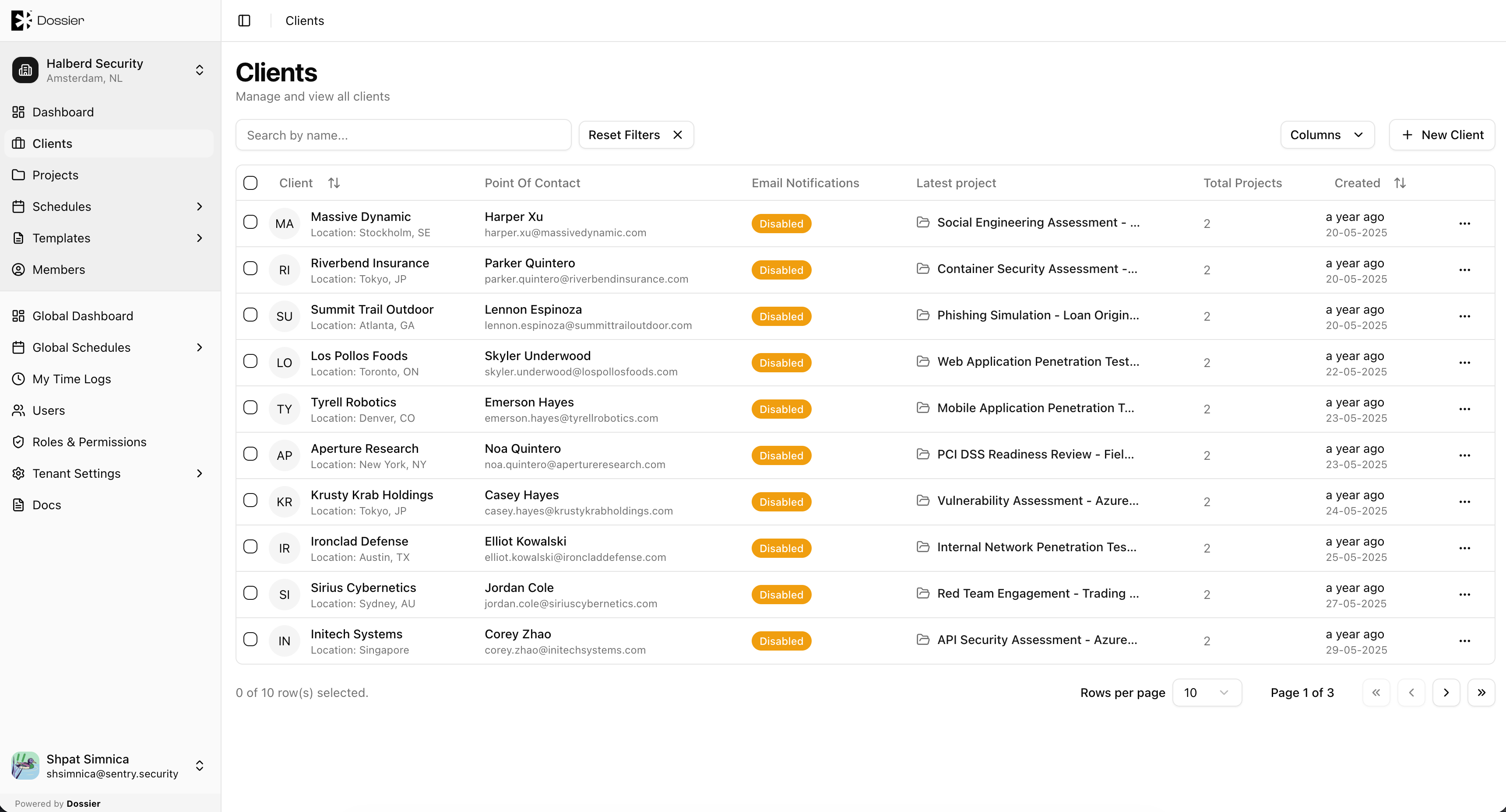 Client list