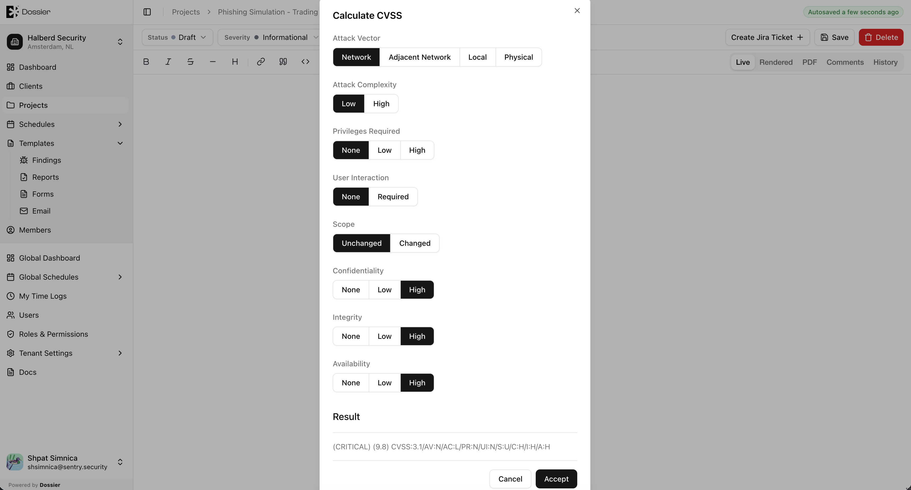 CVSS calculator