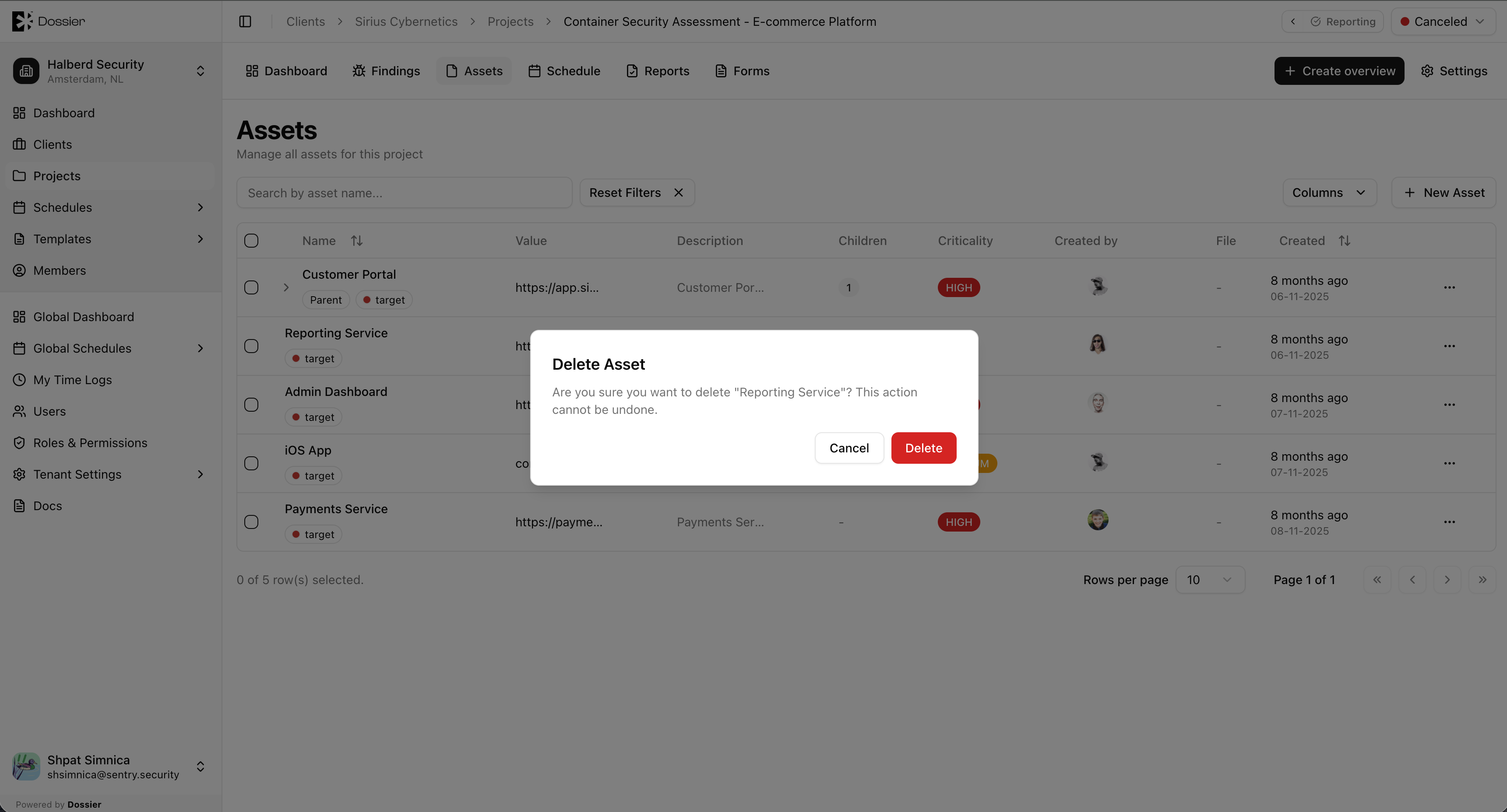 Delete Asset