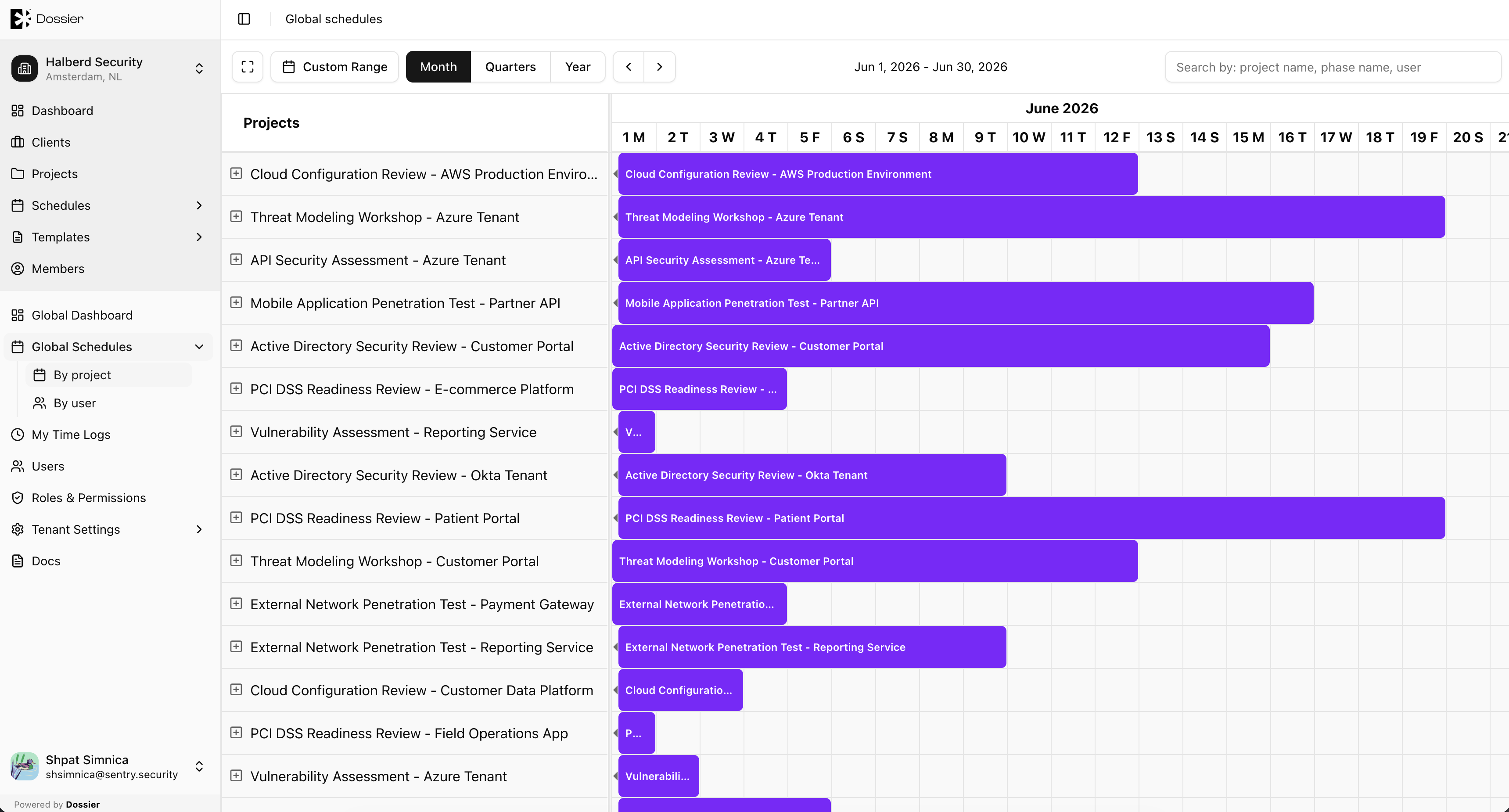 Global schedule