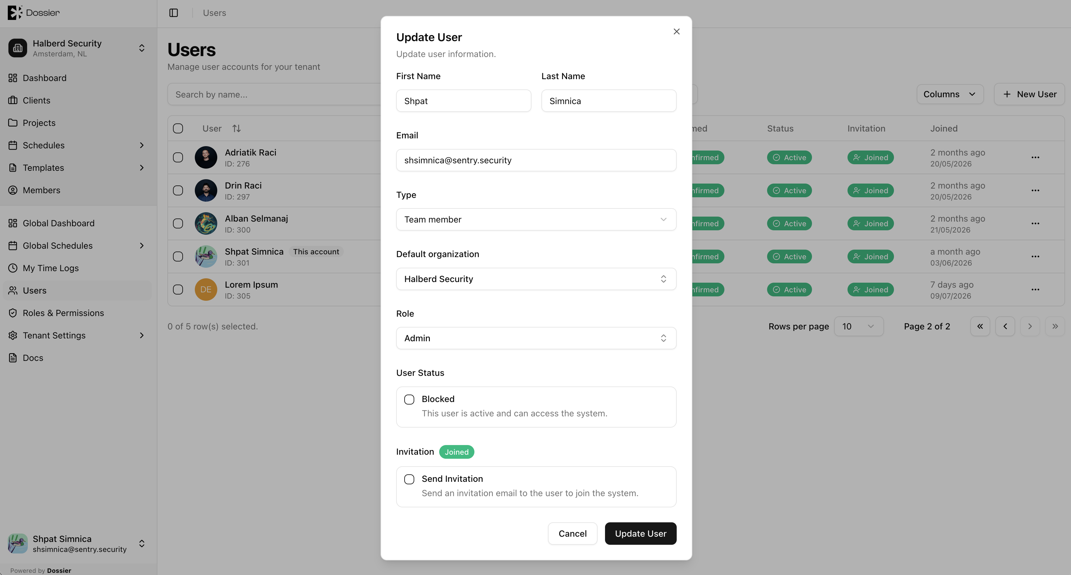 Invitation Status