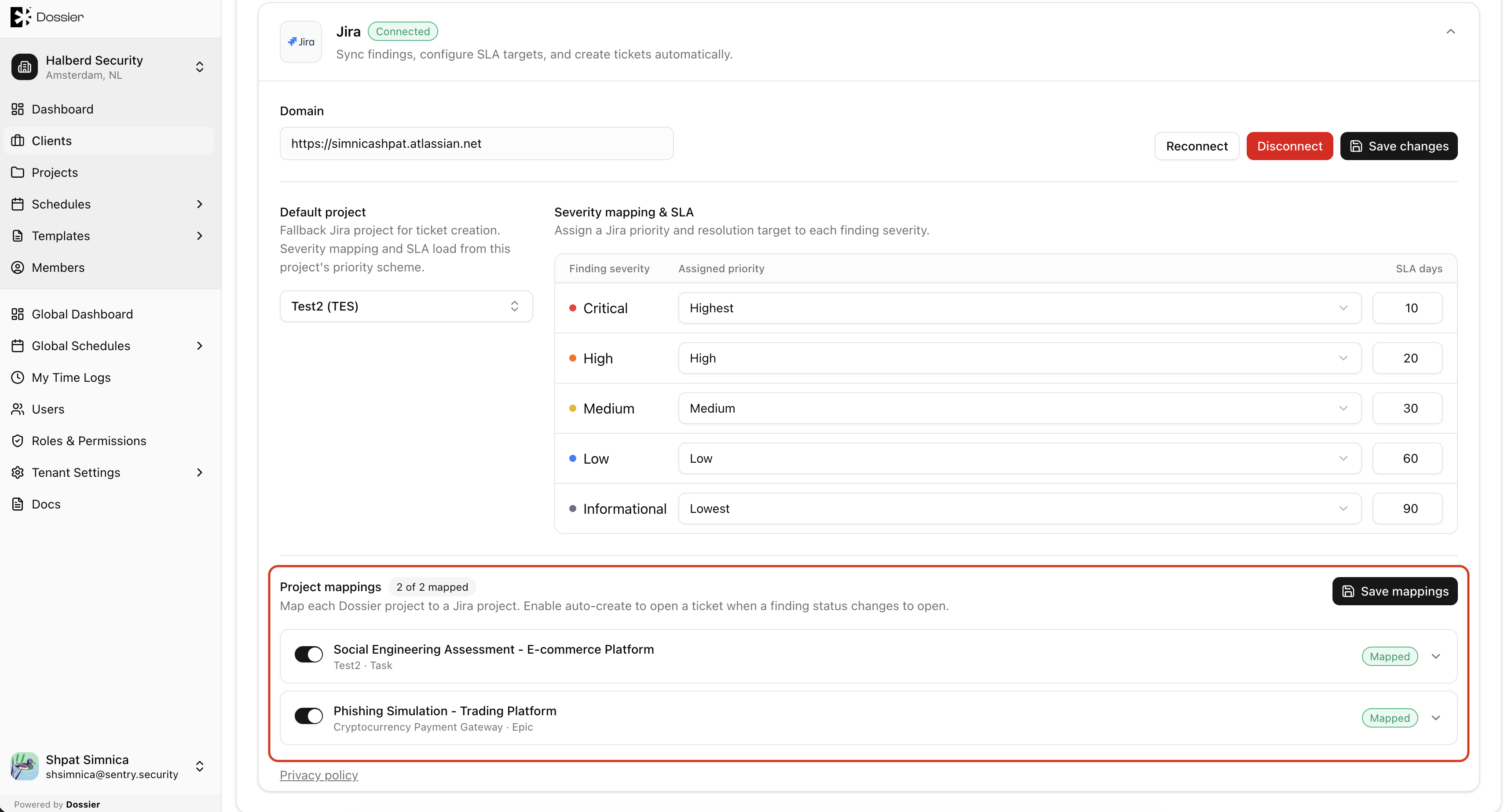 Jira project mapping