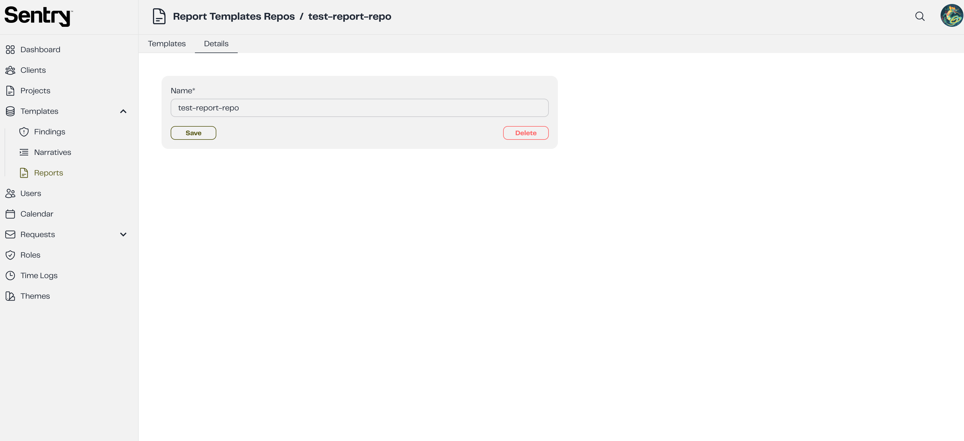 Manage Report Template