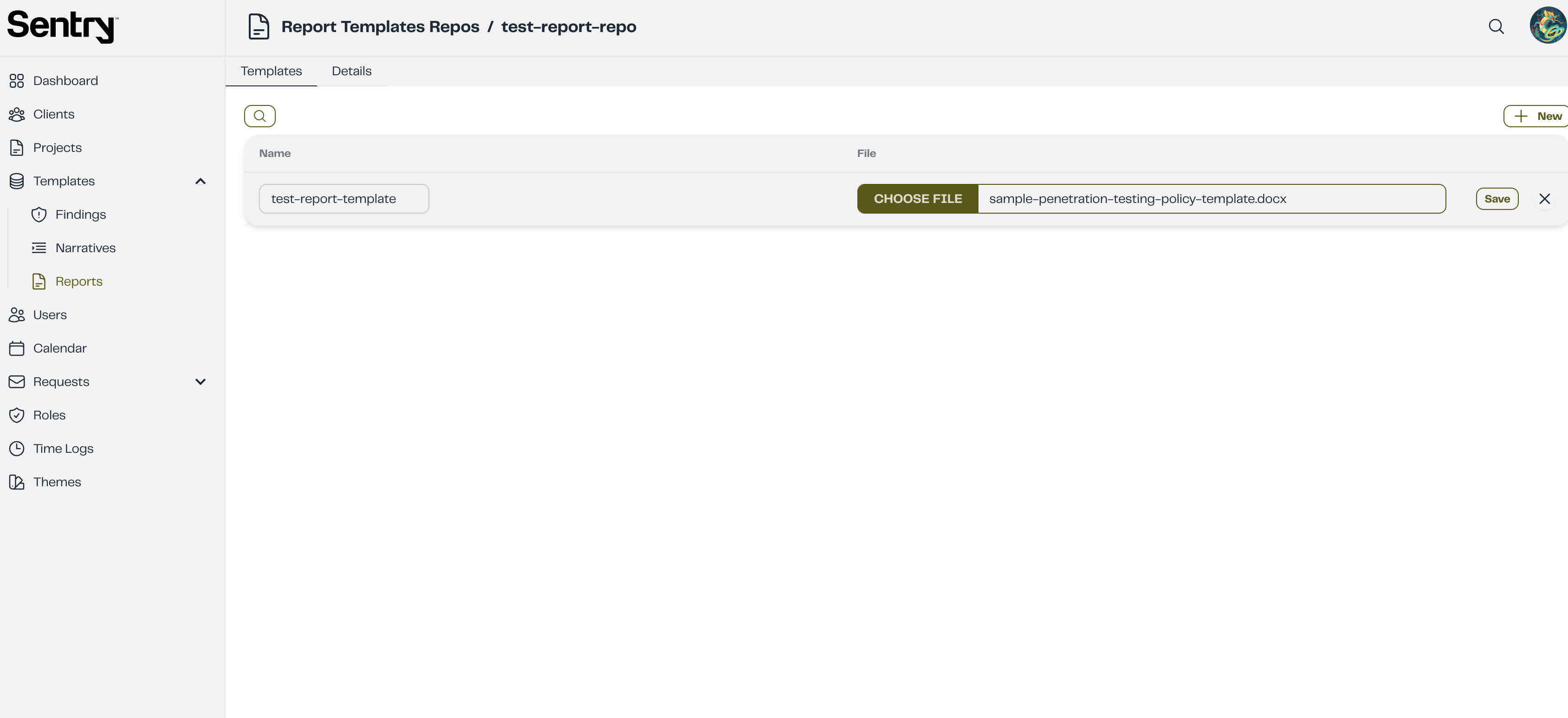 Save Report Template