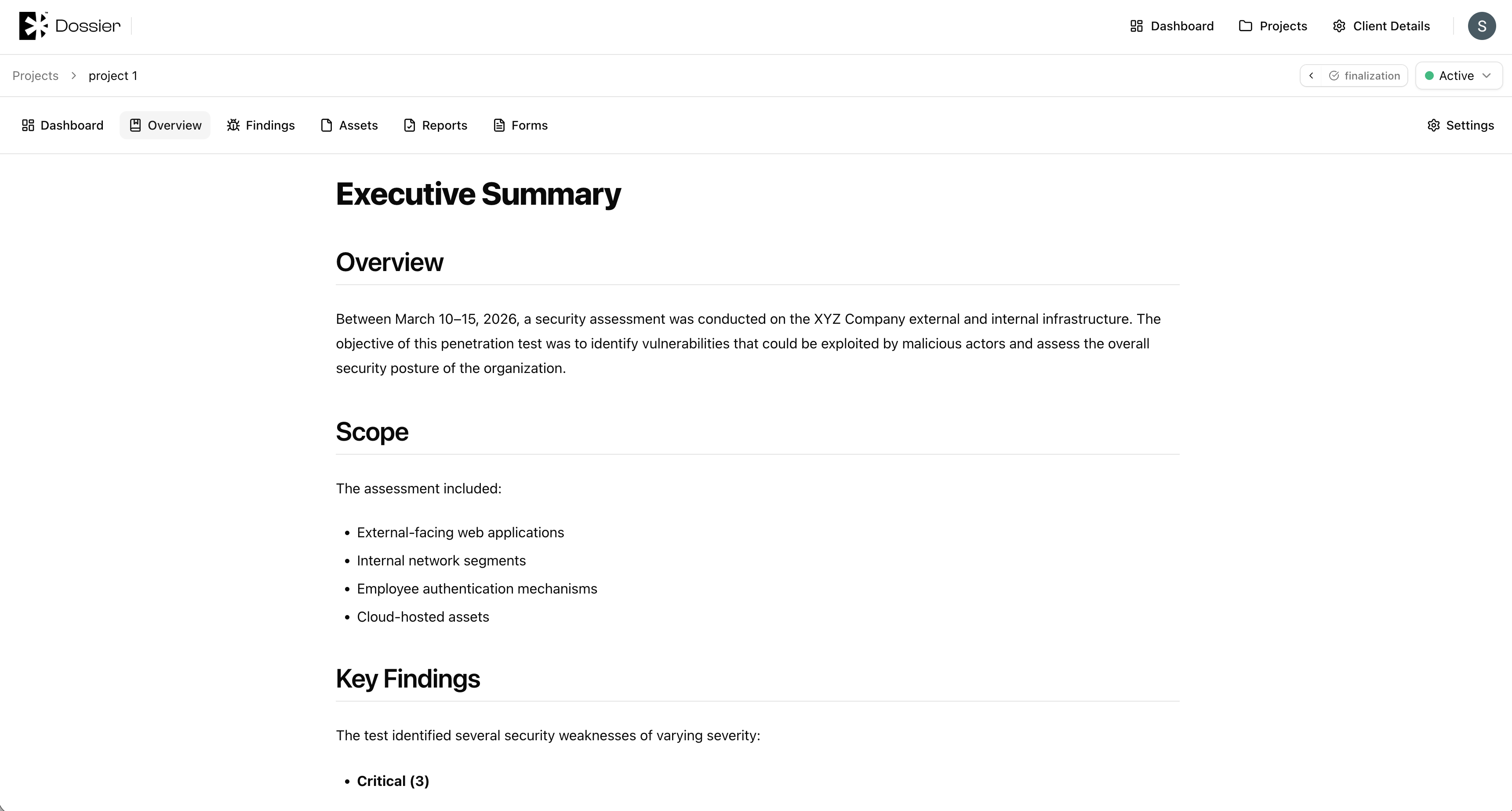 Client portal project overview