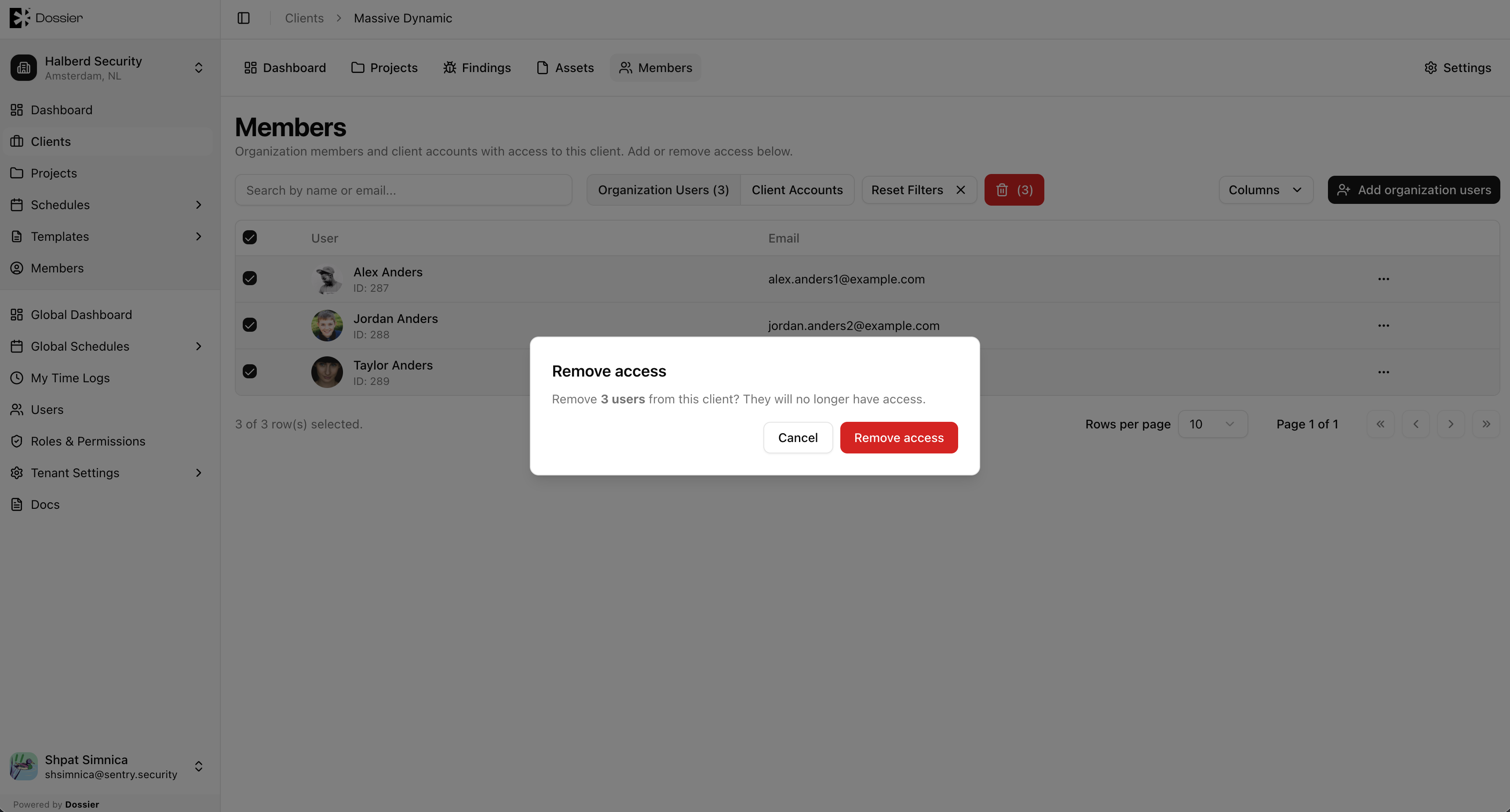 Remove multiple members
