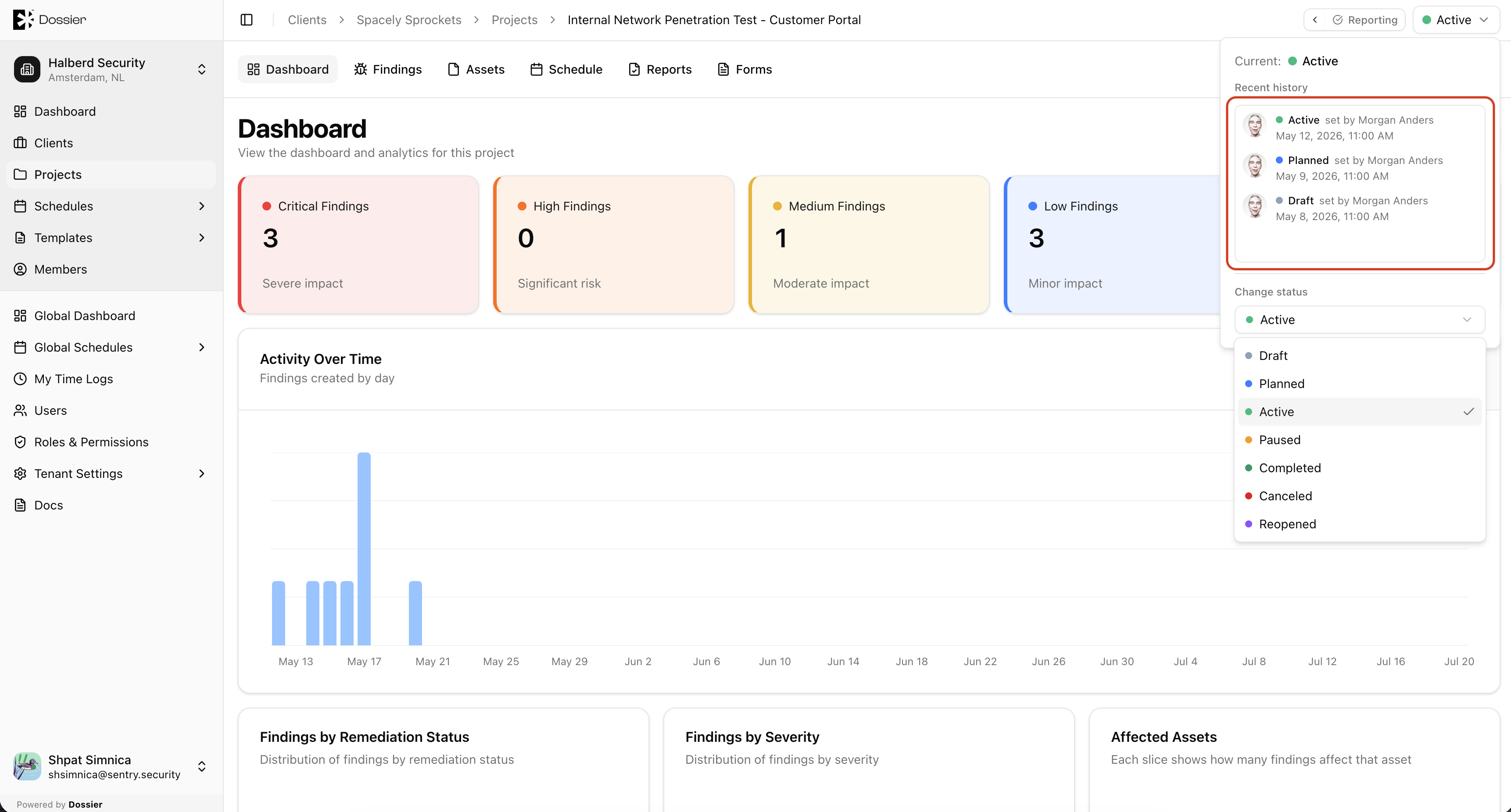 Status history